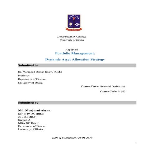 Dynamic asset allocation strategy