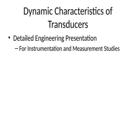 Chapter 2 dynamic characteristics of instruments | PDF
