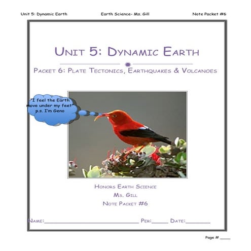 Dynamic Earth Note Packet