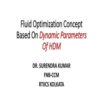 fluid optimization concept based on dynamic parameters of hemodynamic monitoring