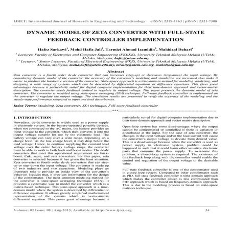 Dynamic model of zeta converter with full state