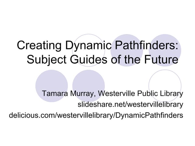 Creating Dynamic Pathfinders: Subje...