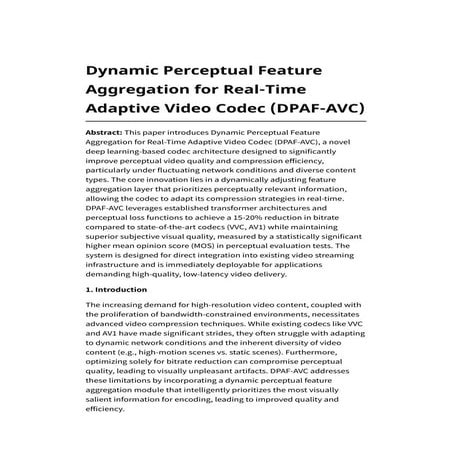 Dynamic Perceptual Feature Aggregation for Real-Time Adaptive Video ...