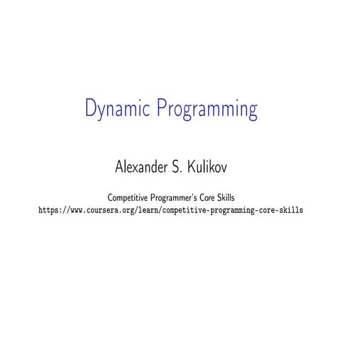 Dynamic programing | PPT