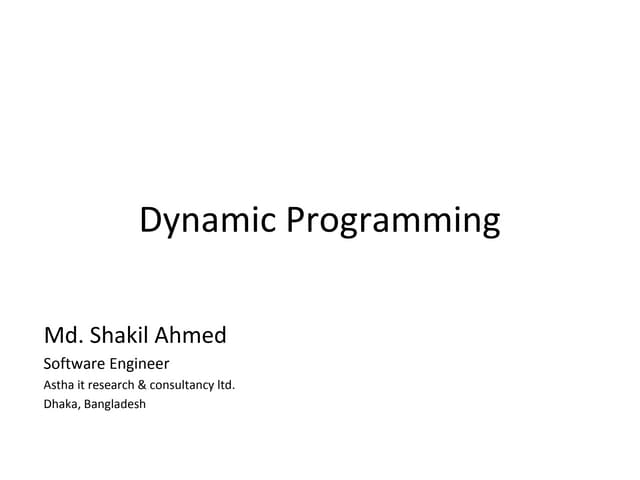 Dynamic programming