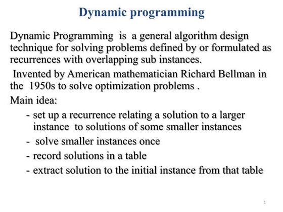 Dynamic Programming | PPT