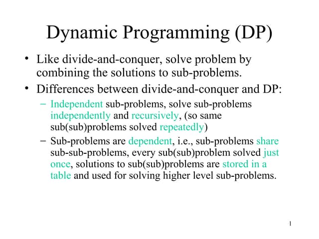 Dynamic programming | PPT