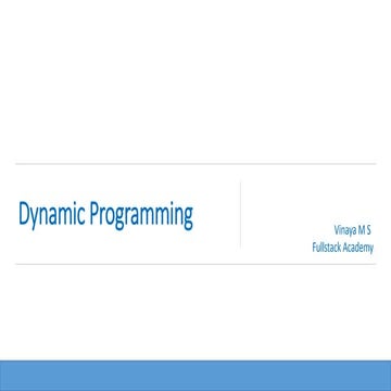 Dynamic programming | PPT