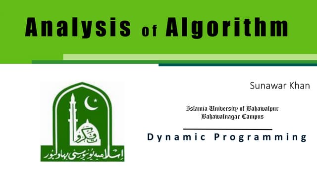 Dynamic programming