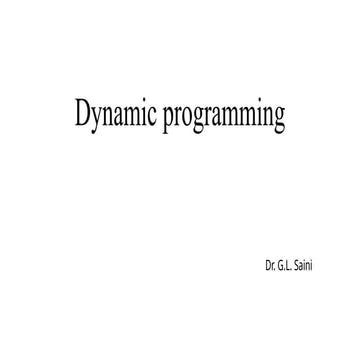 Dynamic programming in Design Analysis and Algorithms | PPTX