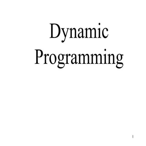 Dynamic programming 2 | PPT