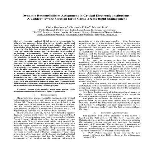 Dynamic responsibilities assignment in critical electronic institutions