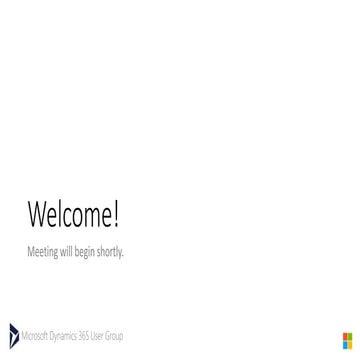 Dynamics 365 User Group (Adelaide Chapter) Oct 2017
