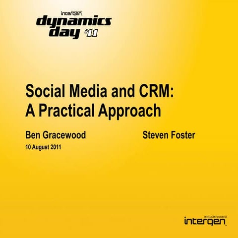 Dynamics Day '11 - Social Media and CRM a practical approach