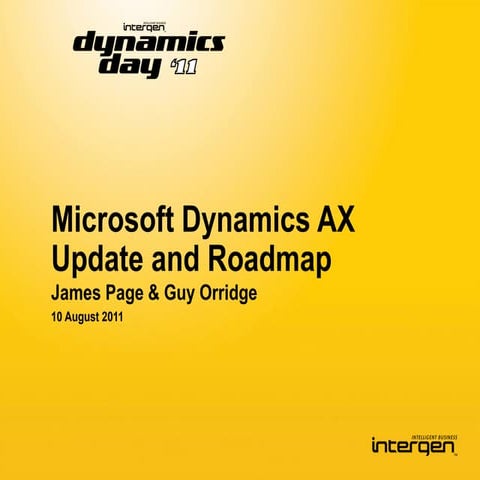 Dynamics Day '11 - Dynamics AX Update and Roadmap