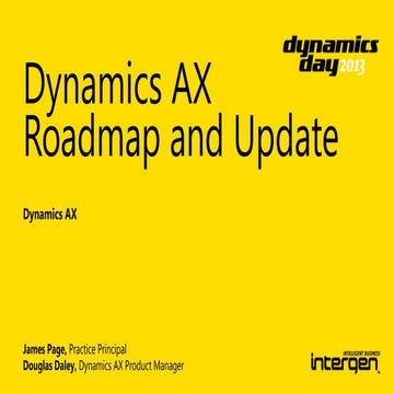 Dynamics Day 2013 AX 2012 Product Update and Roadmap