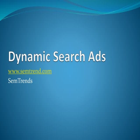 Dynamic search ads
