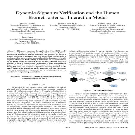 (2011) Dynamic Signature Verifi cation and the Human Biometric Sensor Interac...