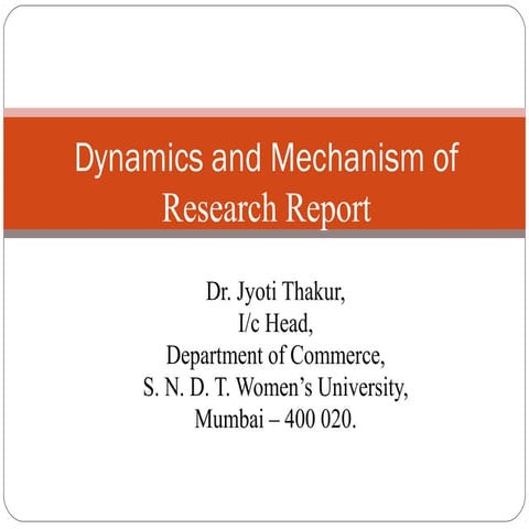 Dynamics of report writing