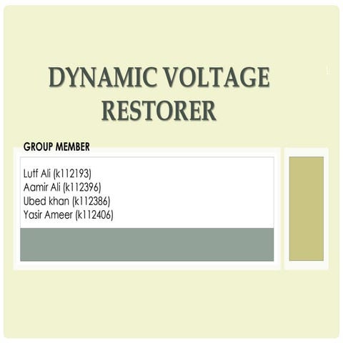 Dynamic voltage restorer