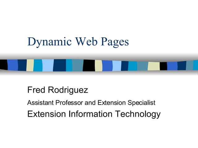 Dynamic Web | PPT | Web Design and HTML | Internet