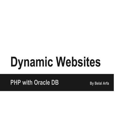 Dynamic websites lec2 | PPT