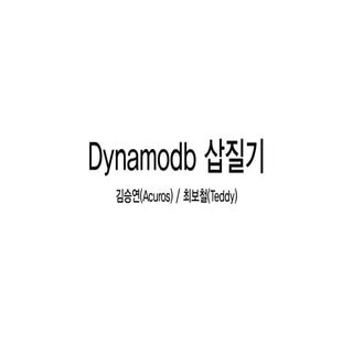 Dynamodb 삽질기