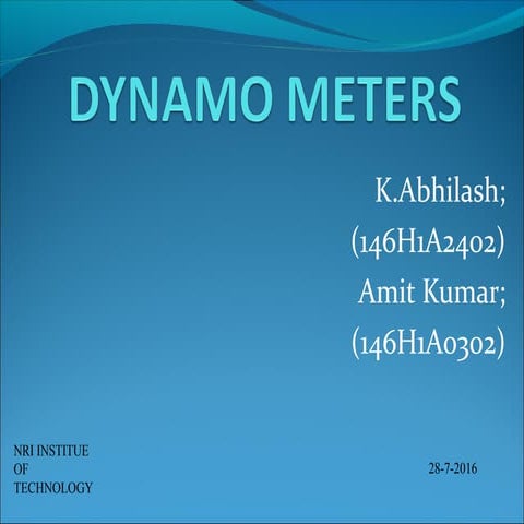 Dynamometers by abhil ash