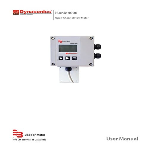 Dynasonics i sonic 4000 manual badger meter_open-channel flow meter