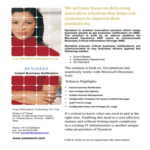 DynaText - First SMS solution for Dynamics NAV (Formerly Navision)