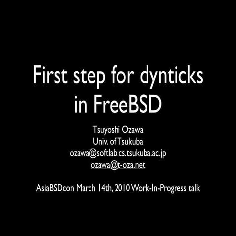 First step for dynticks in FreeBSD