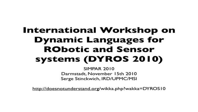Introduction to DYROS'10 Workshop