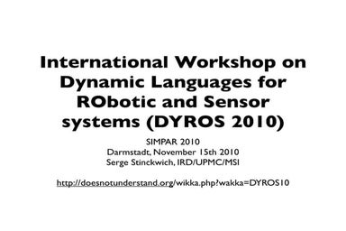 Introduction to DYROS'10 Workshop