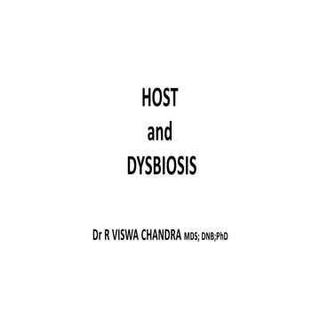 Dysbiosis and Host in Periodontics