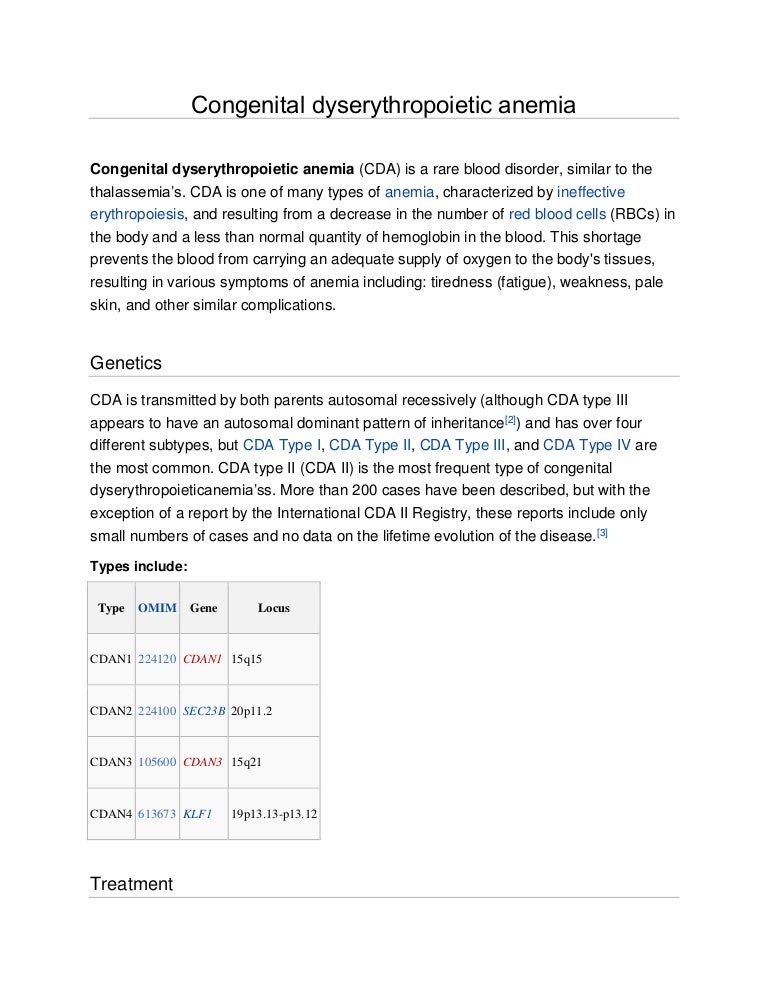 Dyserythropoietic anaemia