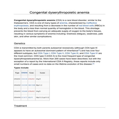 Dyserythropoietic anaemia