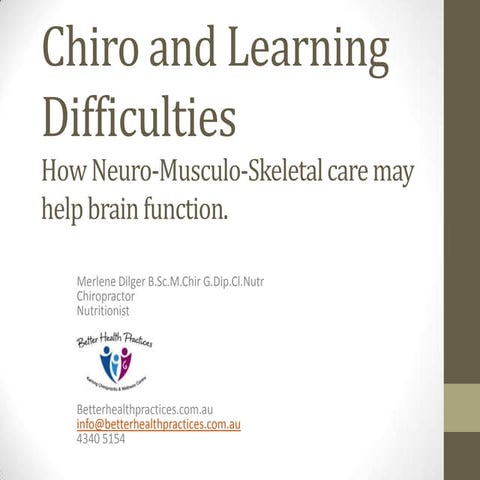 Chiro and Learning Difficulties