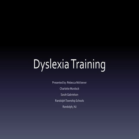 Dyslexia training 