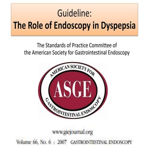 Dyspepsia endoscopy guideline | PPTX