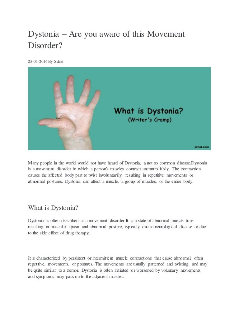 What Is Dystonia Disorder _ Dystonia > Fact Sheets > Yale Medicine – DDVLNE