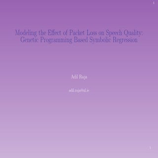 Modeling the Effect of Packet Loss ...