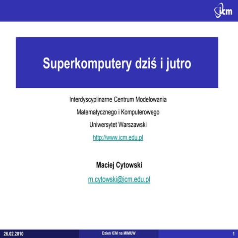 Superkomputery dziś i jutro | PPT