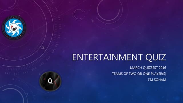 Entertainment quiz