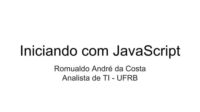 Iniciando com javaScript 2017