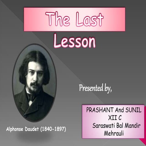 English .project class 12th THE LAST LESSON pdf | PDF
