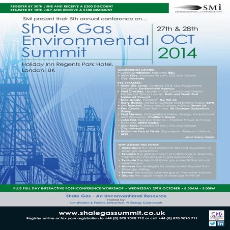 SMi Group's 5th annual Shale Gas Environmental Summit