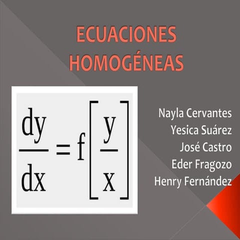 Ecuaciones Diferanciales Homogeneas