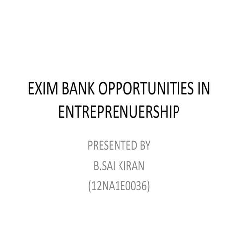 Exim bank opportunities