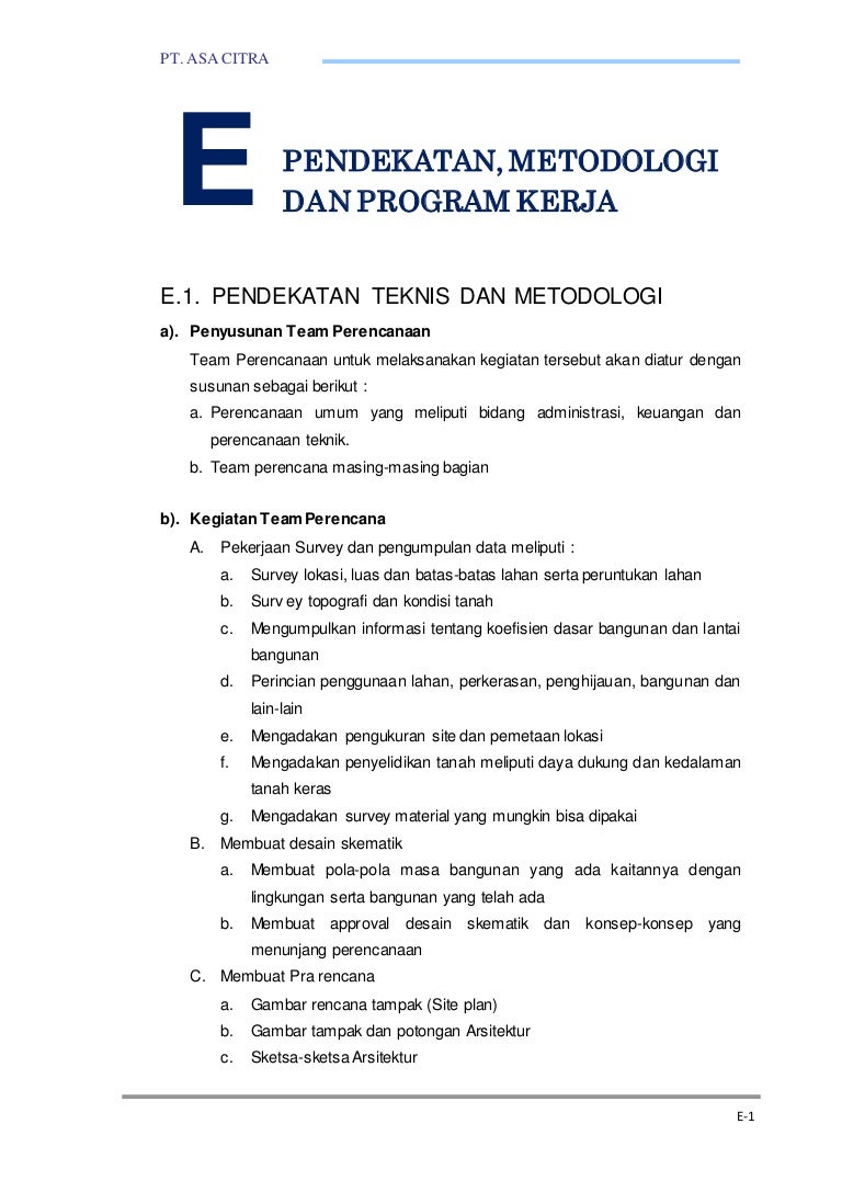 E Pendekatan Metodologi Dan Program Kerja1
