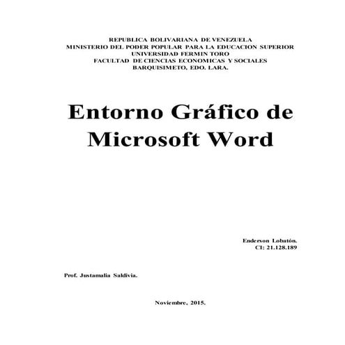 entorno gráfico de word
